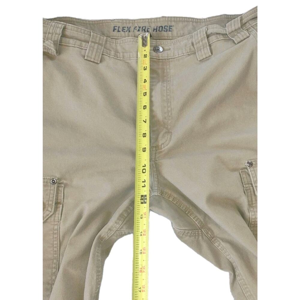 Duluth Trading Mens Flex Fire Hose Stretch Cargo Work Pants 42x30 Light Khaki - Picture 10 of 10